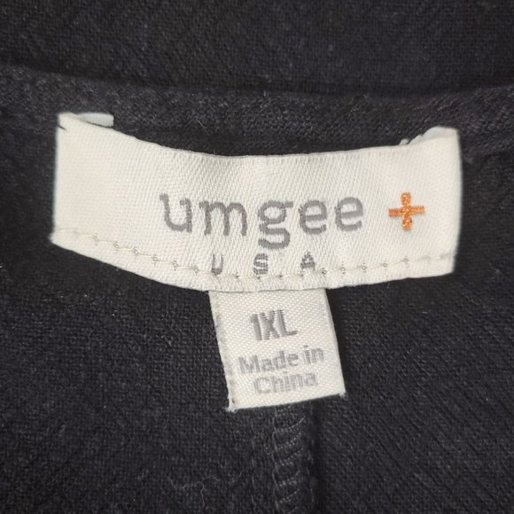 Umgee Women:s Leopard Print Black Linen Blend Tunic Dress Or Long Shirt. SZ 1XL - Picture 8 of 11